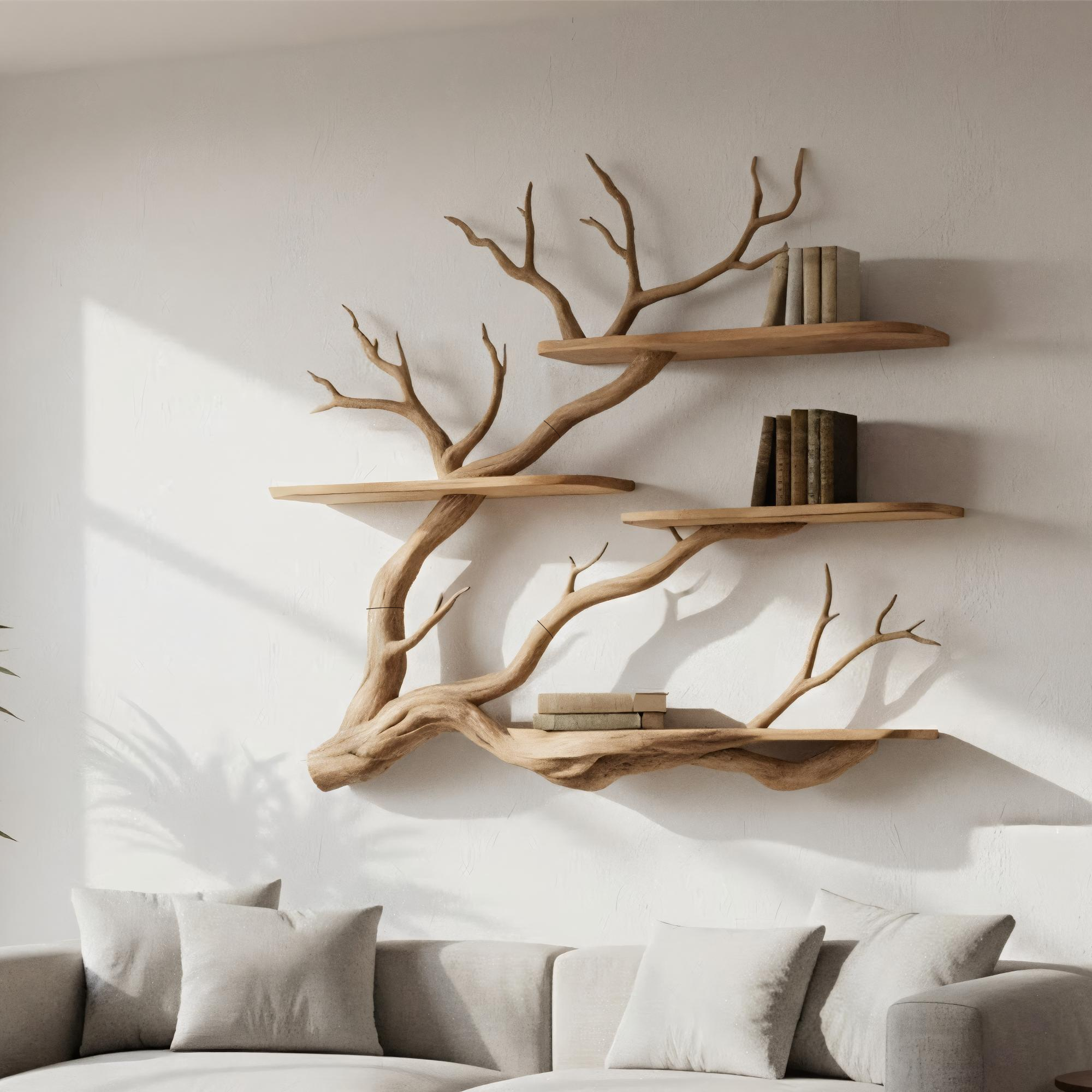 Nature Inspired Wall Shelf Reading Room And Bedroom