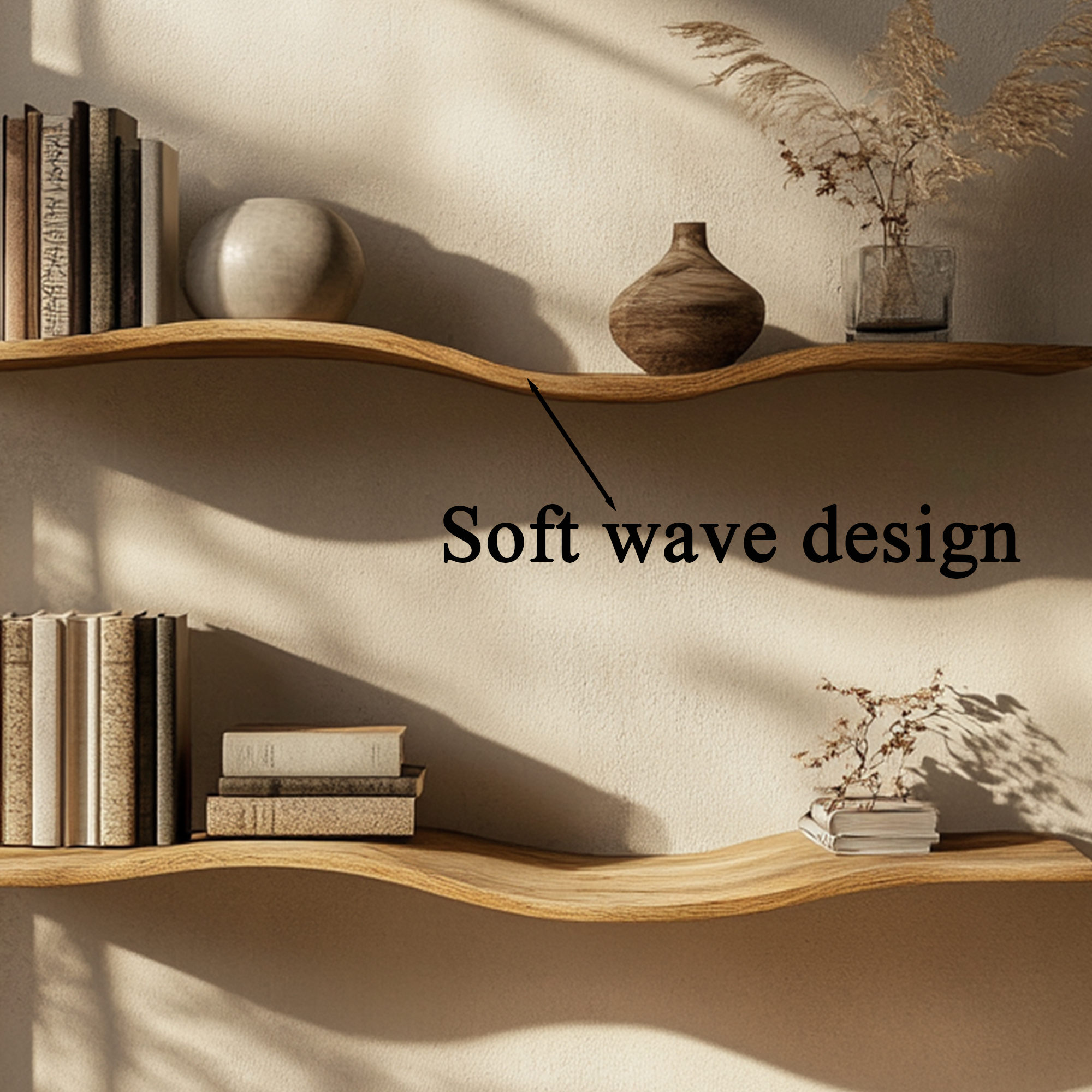 Wavy Wall Shelf Long Floating Shelf Wavy Floating Shelf