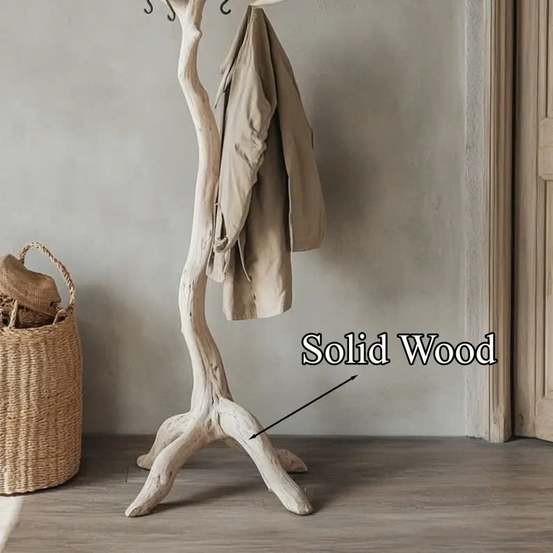 Clothes Rack Standing Tree Branch Hooks Mid Century