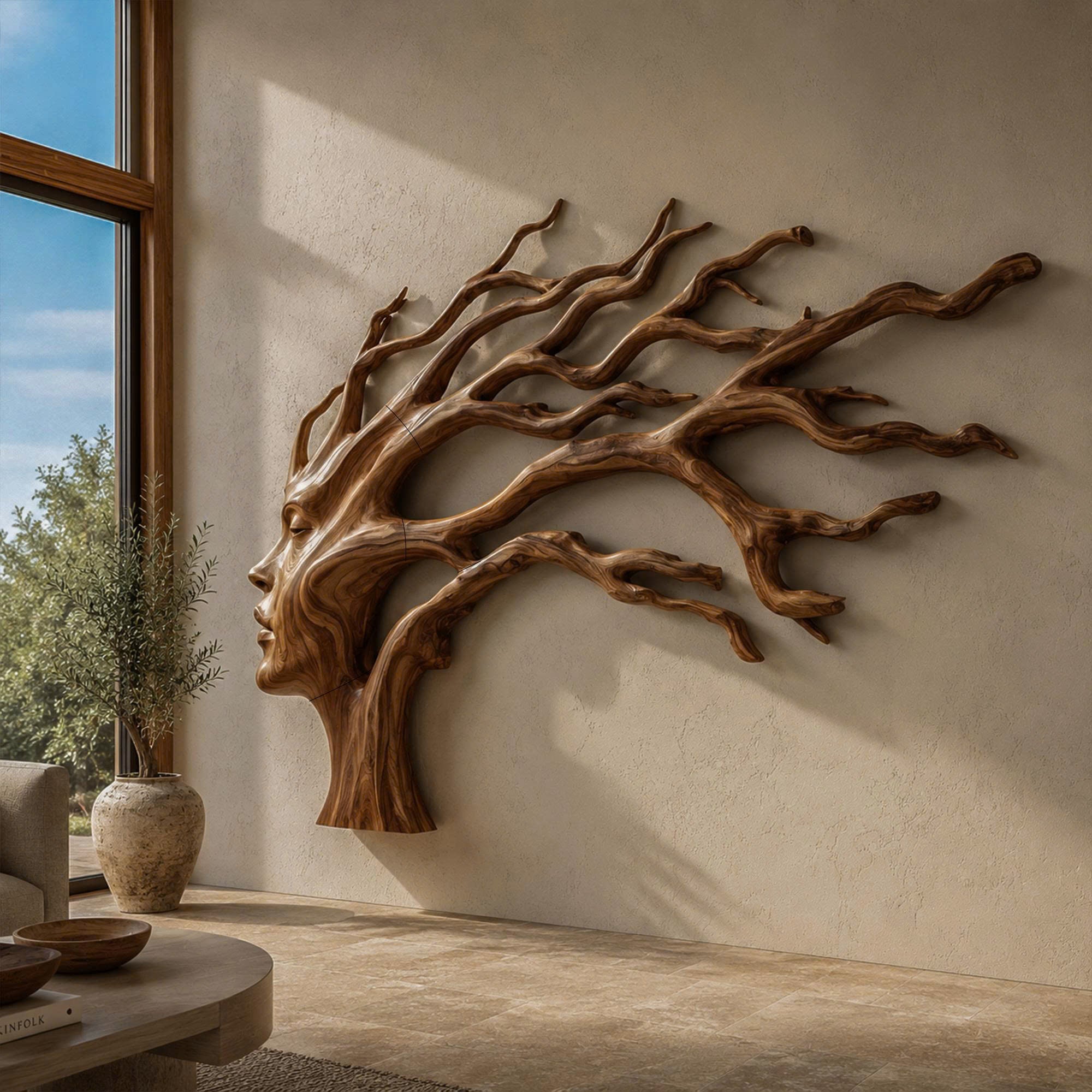 Organic Tree Wall Art With Sculptural Branch Design For Living Room And Entryway